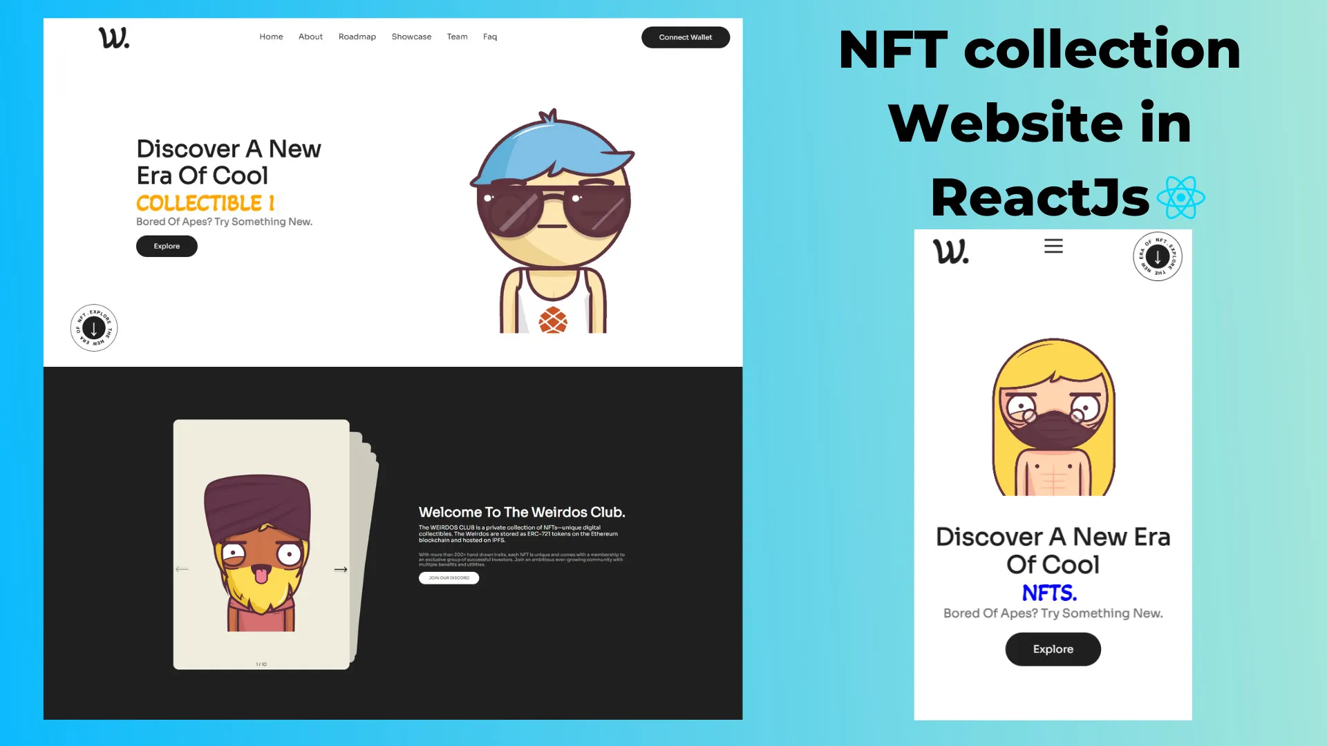 Screenshot of NFT collection Website